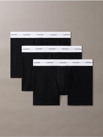 Calvin Klein Mens Cotton Modal Stretch 3-Pack Boxer Brief - Black - XL