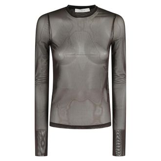 Tela Tops, Dames, Bruin, M, Tule, Melania Tulle Gebreide Trui