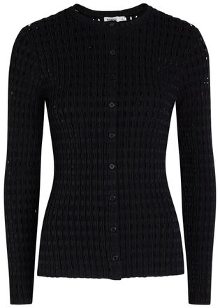 SIMKHAI Mabel Textured Cut-out Knit top - Black - XL (UK16 / XL)