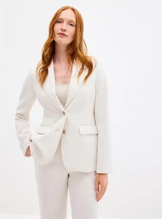 Contemporaine Womens Two-button textured stretch crepe Blazer Jacket
