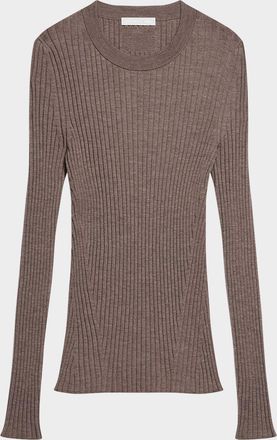 Helmut Lang Open-Back Ribbed Wool Top