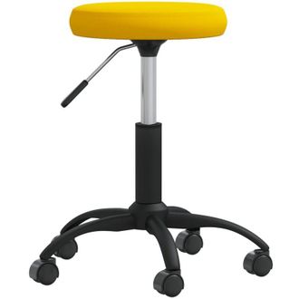 vidaXL Silla De Oficina Giratoria De Terciopelo Amarillo Mostaza Vidaxl
