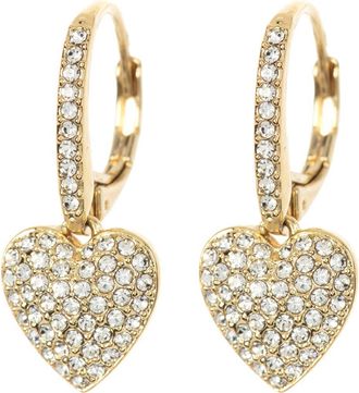 Nadri Pavé CZ Heart Drop Leverback Earrings in Gold at Nordstrom Rack