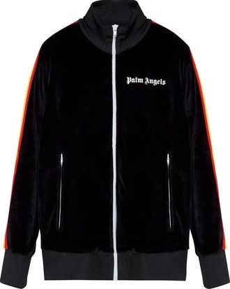 Palm Angels FW21 Rainbow Chenille Track Jacket Black PMBD001F21FAB0081001