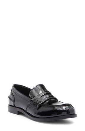 Jeffrey Campbell Books Penny Loafer in Black Crinkle Patent at Nordstrom Rack, Size 8.5