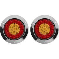 OEM Luces Redondas De Freno/parada/intermitentes/posici&oacute;n De 4 Pulgadas (10 Cm) Para Camiones, Remolques Y Autocaravanas, Impermeables, 12-24 V, Cromo &Aacute;mb