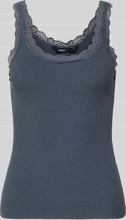 Only Slim Fit Tank Top aus Bio-Baumwoll-Mix Modell SARA in Jeansblau, Gr&ouml;&szlig;e XL