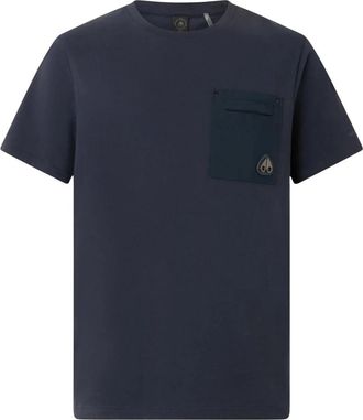 Moose Knuckles Pocket T-Shirt - Heren - T-shirts - Blauw - L - Katoen - Tops