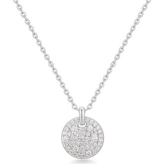 Ania Haie Pav&eacute; Disc Pendant Necklace in Silver at Nordstrom