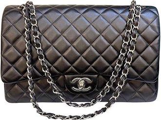 Chanel Black Lambskin Maxi Double Flap