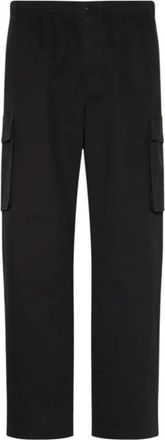 Calvin Klein Jeans Comfortabele katoenen pull-on broek - Heren - Straight fit broeken - Zwart - M - Katoen - Broeken