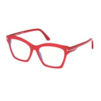 Tom Ford Glasses, unisex, Red, Size: 53 MM Blue Block Square Opticals