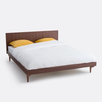 La Redoute Interieurs Bed + lattenbodem in walnoot en walnootfineer, Quilda