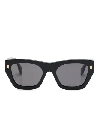 Fendi logo-arm square-frame sunglasses - women - Acetate - 53 - Black
