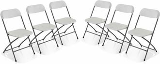 Sweeek Sweeek - Set of 6 folding event chairs, Fiesta, White, 44x81x50 cm