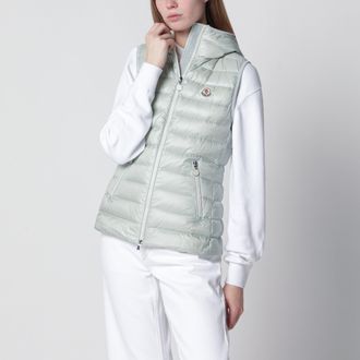 Moncler Glygosse hooded down vest in green nylon