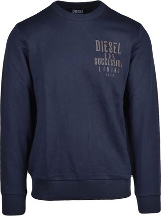 Diesel Sweatshirt met ronde hals - Heren - Sweatshirts & Hoodies - Blauw - Maat: M Katoen