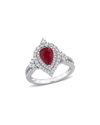 Rina Limor 14K 2.07 Ct. Tw. Diamond & Ruby Halo Ring