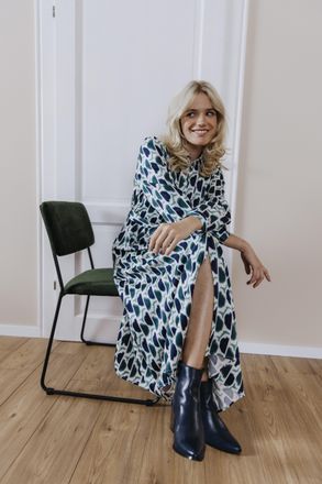 Heine Stiefelette HEINE, Damen, Gr. 37, blau (marine, gr&uuml;n), Glattleder, Leder, Schuhe Stiefelette