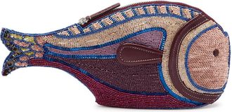 Staud Pesce Beaded and Sequin-embellished Clutch - Violet - One Size
