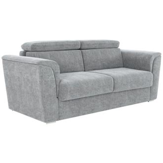 Vente-Unique Vente-unique - Divano letto 3 posti a ribalta Posto letto doghe larghe 140 cm Materasso 22 cm memory foam in Tessuto Grigio - rizora