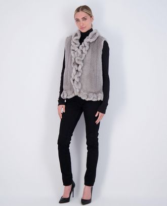 Gorski Knit Mink Ruffle Vest