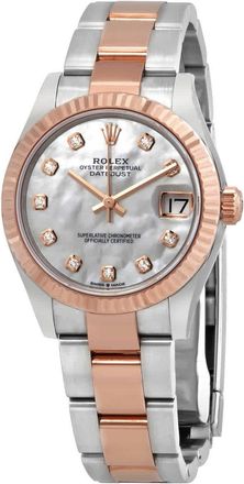 Rolex Datejust 31 Mother of Pearl Diamond Dial Automatic Ladies Steel and 18kt Everose Gold Oyster Watch 278271MDO