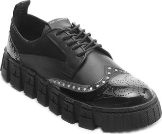 Karl Lagerfeld Studded Wingtip Derby in Black at Nordstrom Rack, Size 7.5