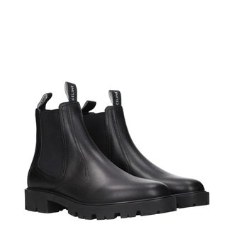 Celine Leather Ankle Boot - Black