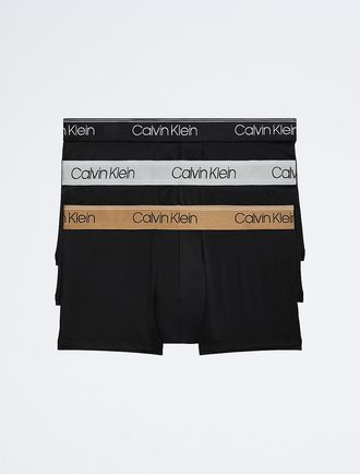 Calvin Klein Mens Micro Stretch 3-Pack Low Rise Trunk - Multi - XL