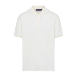 Ralph Lauren Polo Shirts, male, White, Size: L Short Sleeve Cotton Polo