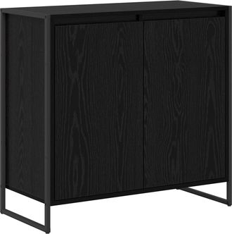 vidaXL Armario Auxiliar Roble Negro 79 X 36 X 75 Cm Vidaxl