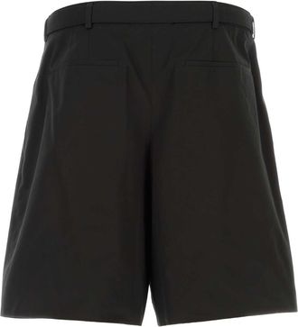 Saint Laurent Mens Poplin Bermuda Shorts Black Cotton Bermudas
