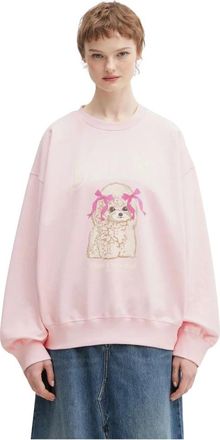 Ganni Poodle Sweatshirt - Dames - Sweatshirts - Roze - S - Katoen - Hoodies & sweatvesten