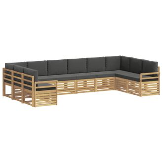 vidaXL Conjunto De Sof&aacute;s De Exterior 10 Uds. Blanco Y Antracita Vidaxl
