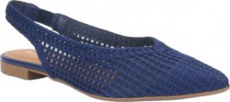 Bruno Menegatti Womens Sandra Crochet Slingbacks Flat In Navy