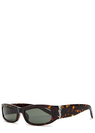Saint Laurent Rectangle-frame Sunglasses - Brown Havana - One Size