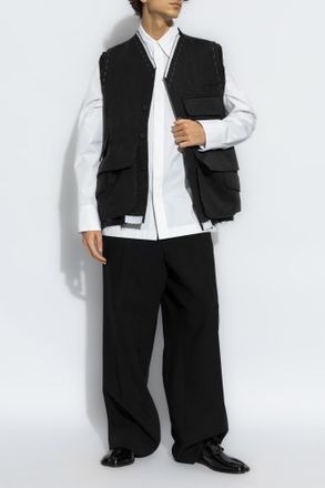 Jil Sander Cotton Shirt With Concealed Placket, Mens, White