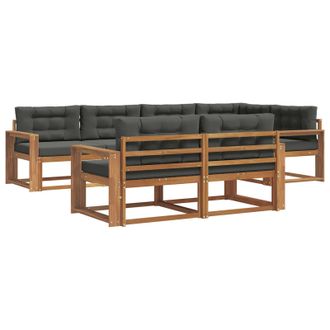 vidaXL Conjunto De Sof&aacute;s De Exterior 7 Pcs Natural Y Antracita Vidaxl