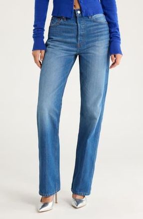 Re/Done 90s High Waist Loose Straight Leg Jeans in Viperblue at Nordstrom Rack, Size 29