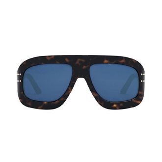 Dior DIORSIGNATUREM1U27A0 Tortoiseshell Aviator Sunglasses - Blue