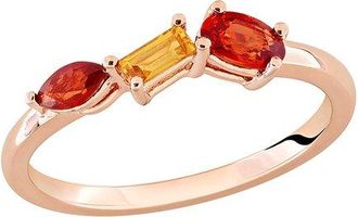 Rina Limor Silver 0.59 Ct. Tw. Multi-Color Sapphire Three-Stone Ring