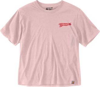 Carhartt Work in Progress Tencel Fiber Series Loose Pennant Flag T-Shirt f&uuml;r Damen | rosa