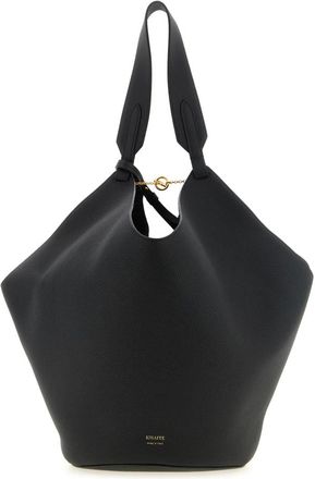 Khaite Tassen, Dames, Zwart, ONE Size, Leer, Lotus Midi Tote Bag