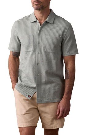 The Normal Brand Getaway Short Sleeve Knit Button-Up Shirt in Juniper at Nordstrom, Size Xx-Large