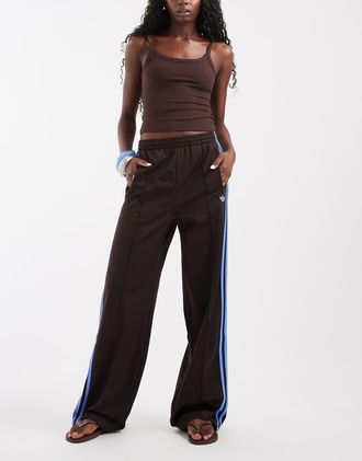 adidas Originals Firebird - Pantaloni sportivi ampi marroni e blu-Marrone