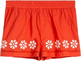 Ciao Lucia Shorts con ricamo floreale - Rosso