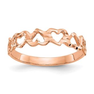 Diamond2Deal 14K Rose Gold Heart Ring