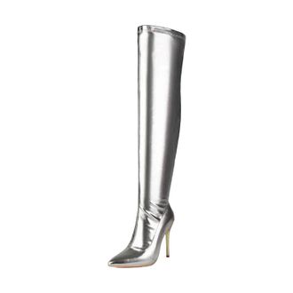 Generic Womens Sexy Over The Knee Boots Pointed Toe Super High Thin Heel Side Zipper For Banquet And Party Dressy Events