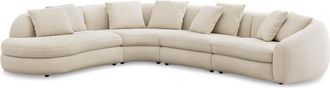 Castlery Fable Extended Chaise Sectional Sofa Left Facing Customized, Performance Linen Weave, Cream, Spill Resistant, Ultra Deep Seats for Castlery Sofas